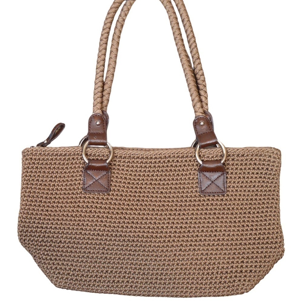 The Sak LINA Knit Shoulder Bag, Braided Handle - Taupe Color